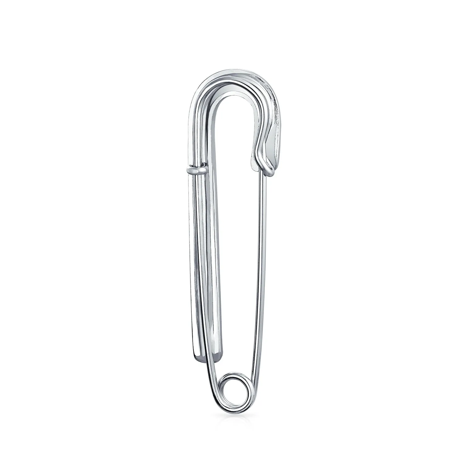 Set of 2 Crystal Candy Cane Safety Pin Brooch Pin Gold Silver Plated 2 Inch