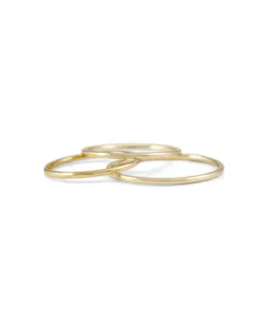Set of 3 Thin Yellow Gold Rings