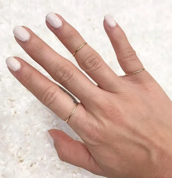 Set of 3 Thin Yellow Gold Rings