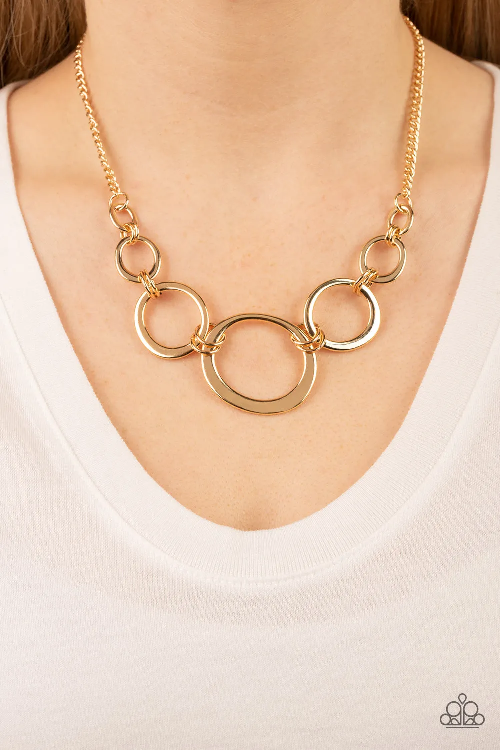 Short Circuit - Gold Paparazzi Necklace