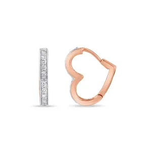 Side Heart Diamond Huggies