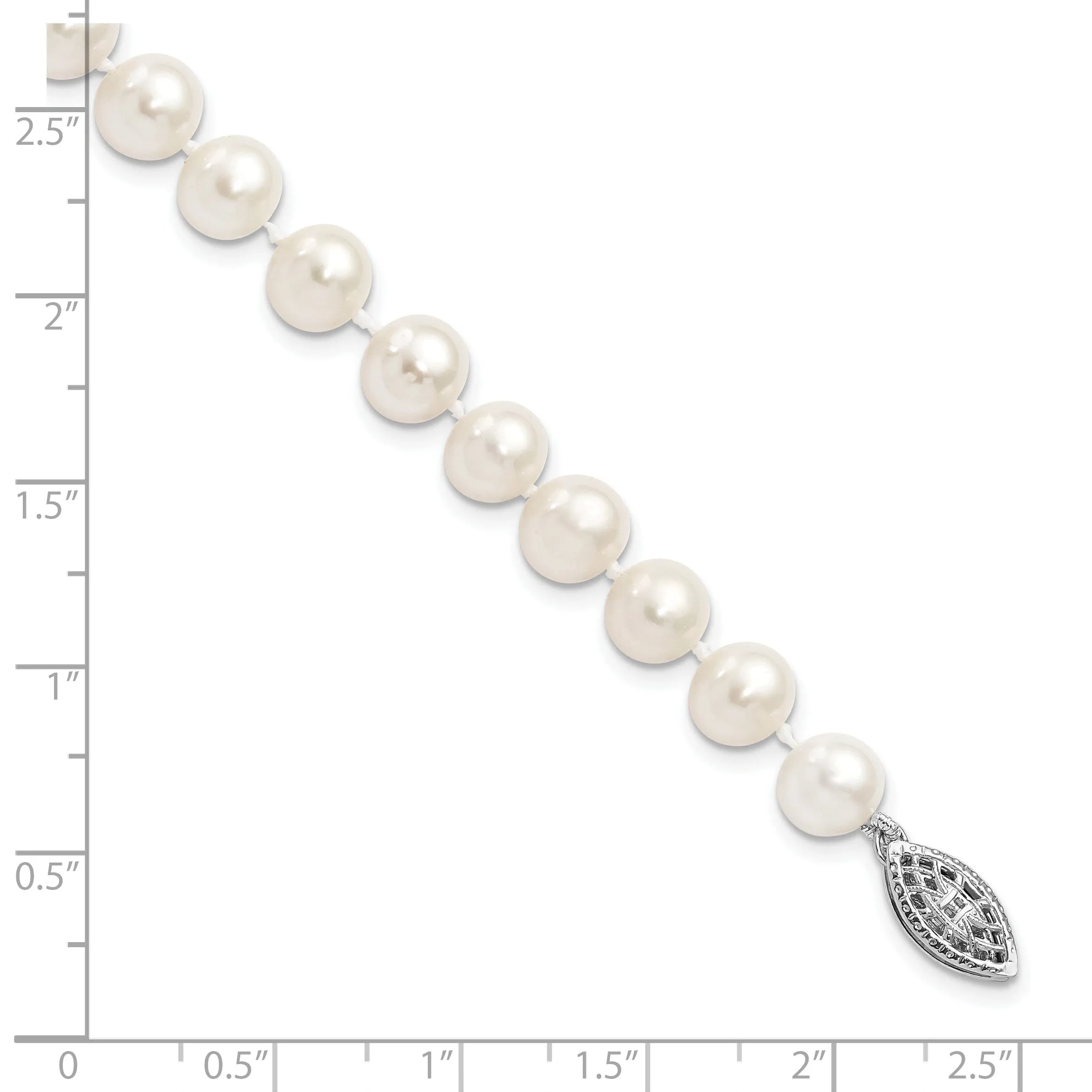 Silver White Freshwater Cultured Pearl Bracelet