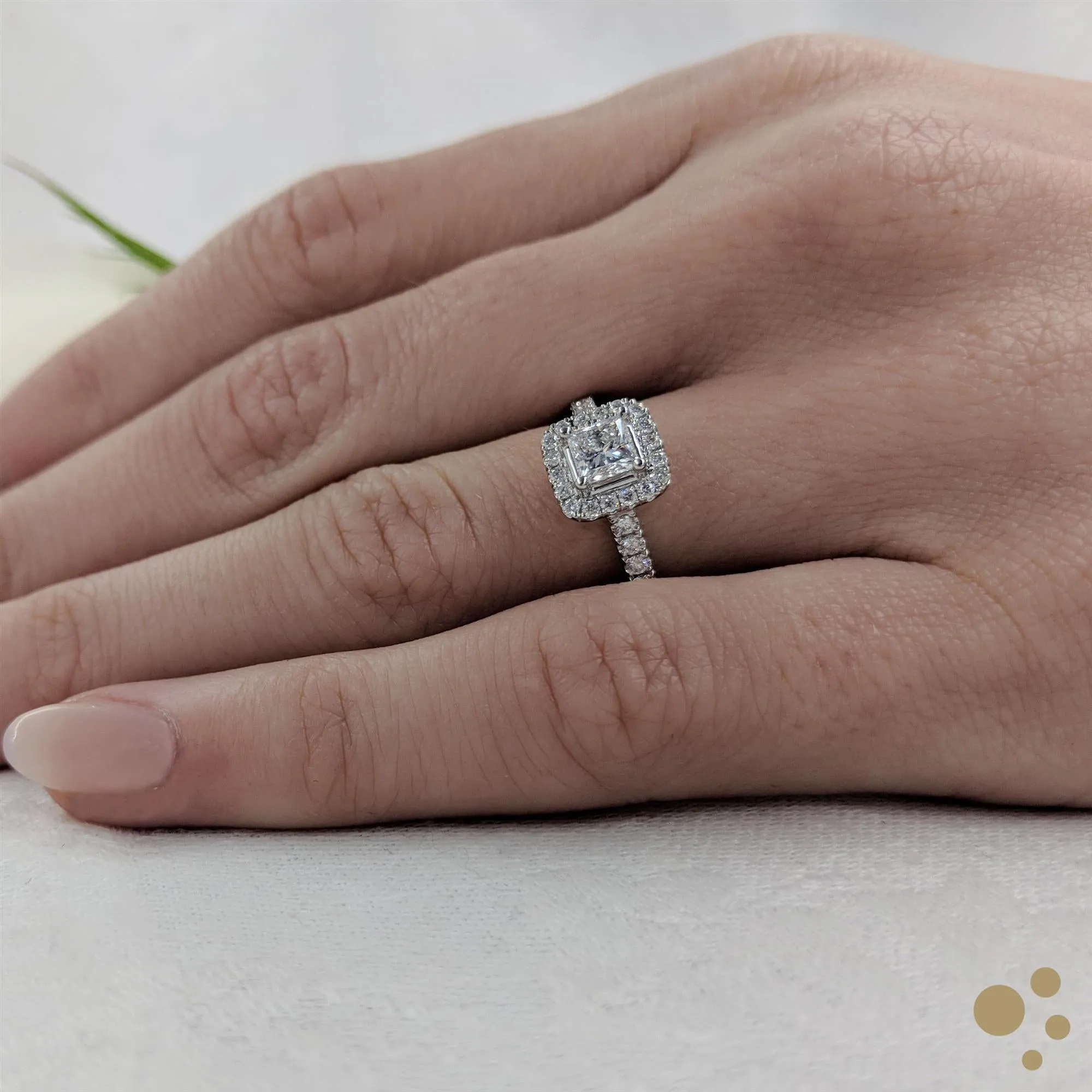 Skye Princess Halo 0.40ct Diamond Platinum Ring