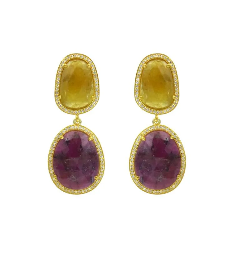 Sliced Sapphire Earrings