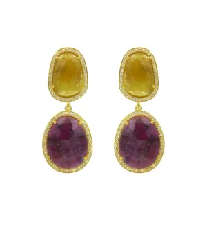 Sliced Sapphire Earrings