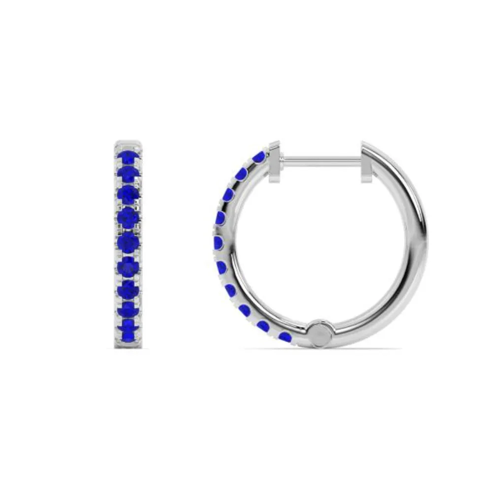 Smyth Jewelers 14k Gold Sapphire Hoop Earrings