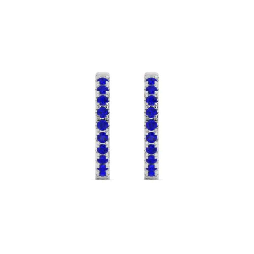 Smyth Jewelers 14k Gold Sapphire Hoop Earrings
