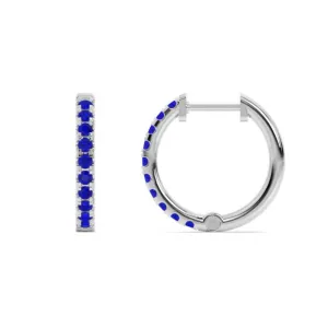 Smyth Jewelers 14k Gold Sapphire Hoop Earrings
