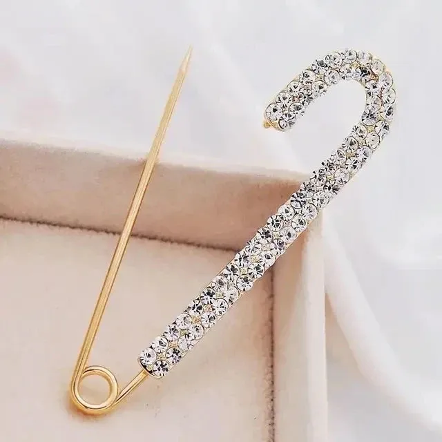 Snowflake Pearl Crystal Brooch