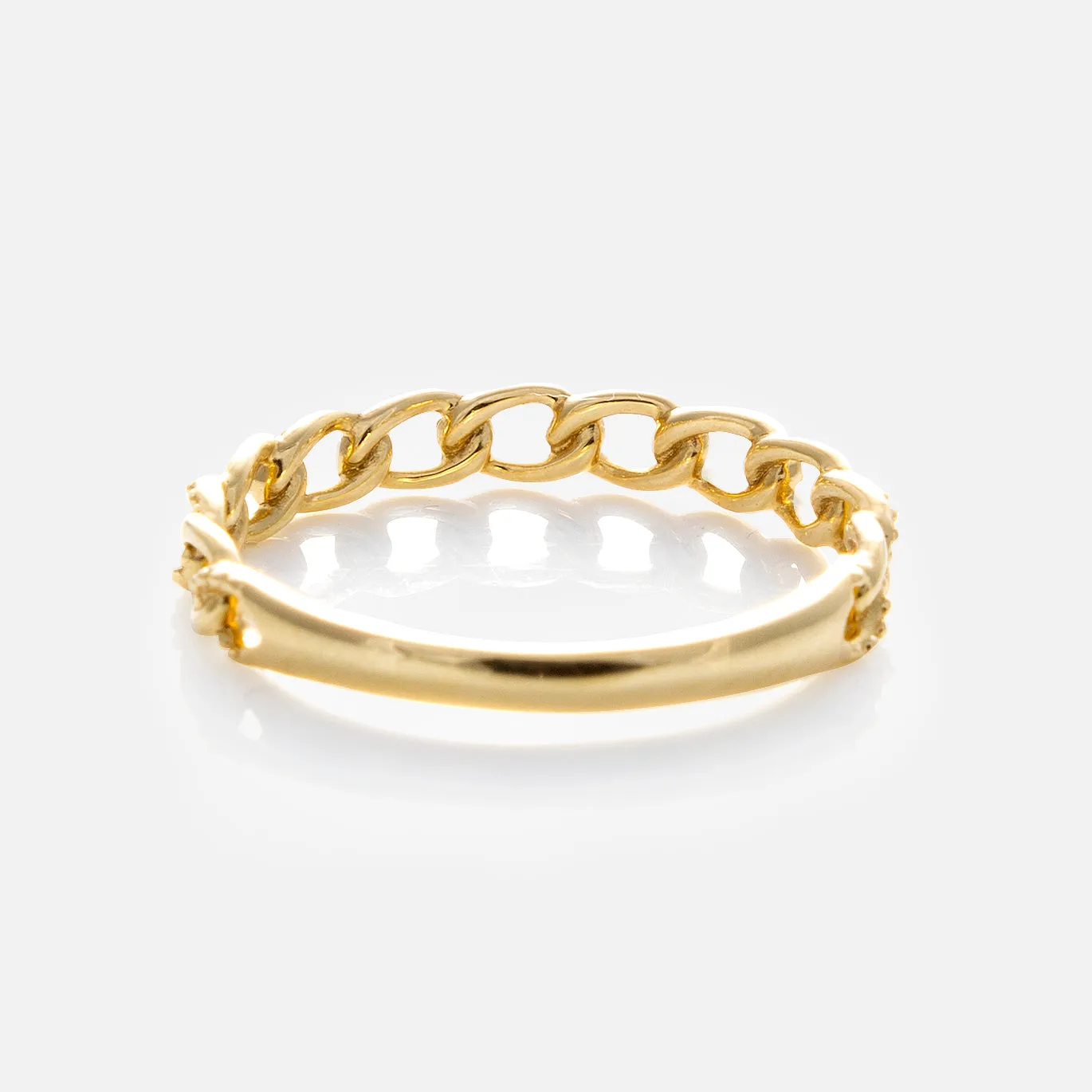 Solid Gold Textured Chain Link Ring