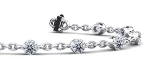 Sparkling Diamond And Chain Link Lab-Grown Diamond Bracelet with 3.50 ct.(finished) 4.5mm
