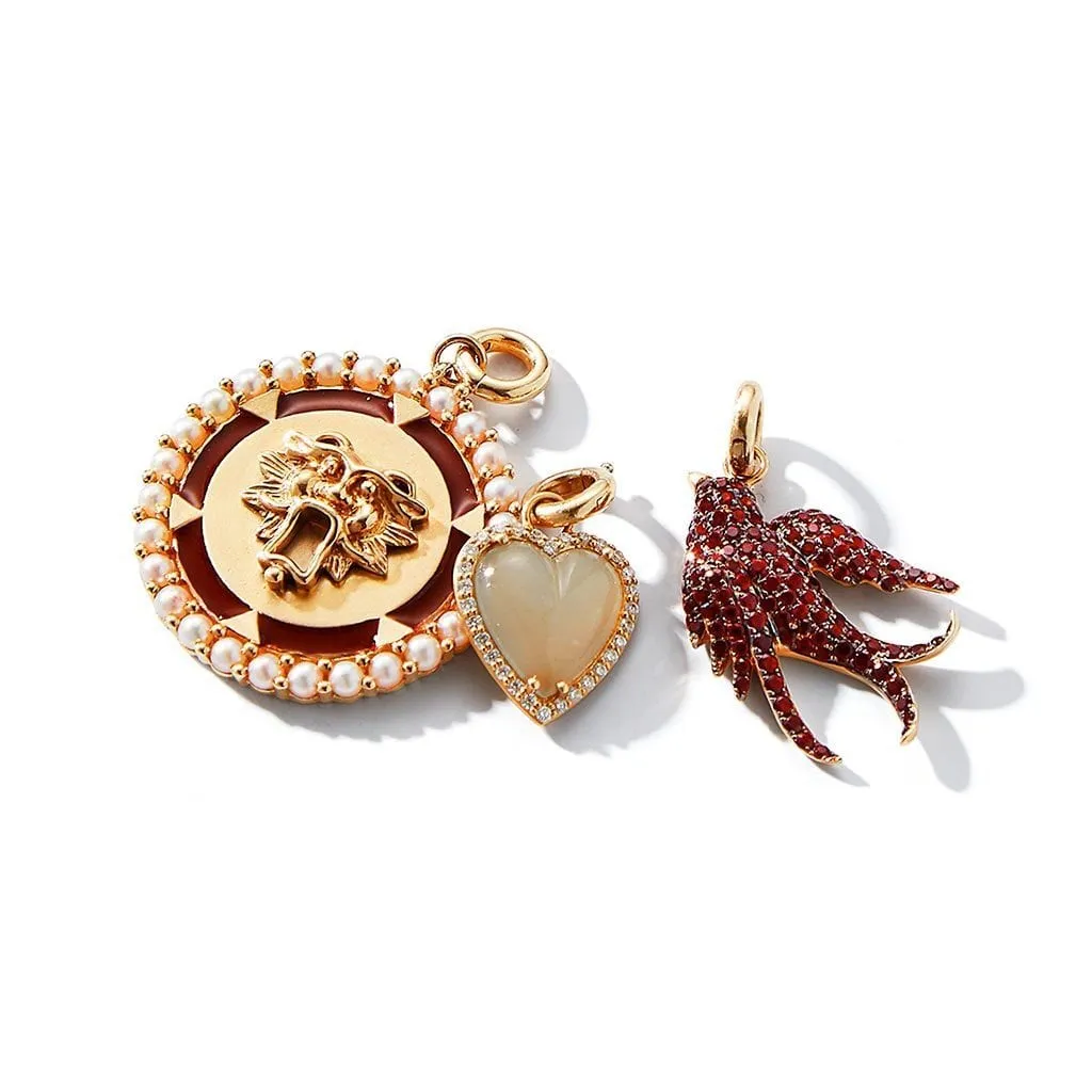Sparrow Ruby Charm