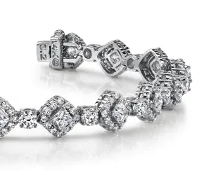 Spotlight Princess Cut Lab-Grown Diamond Bracelet with 5.74 ct.(finished) 1.2mm, 2.5mm, 2.7mm