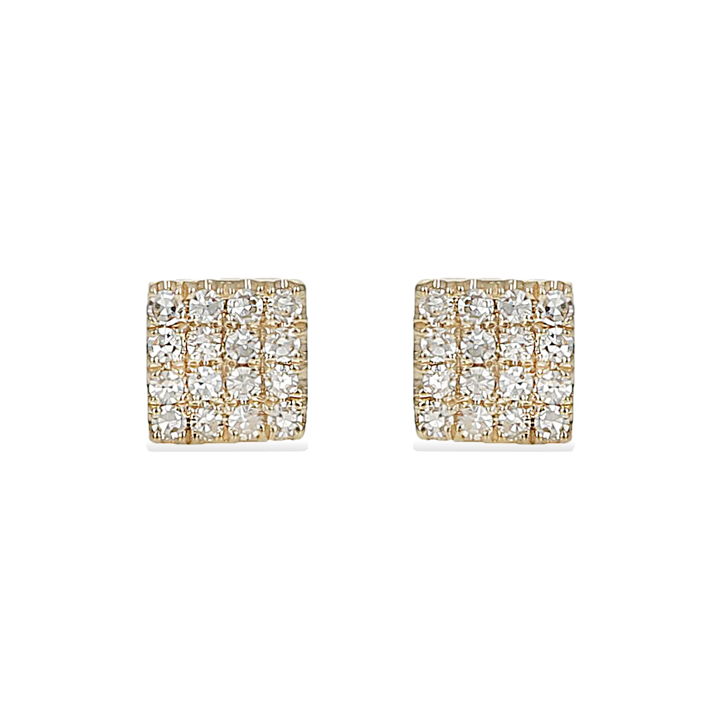 Square Diamond Stud Earrings