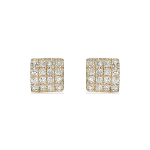 Square Diamond Stud Earrings