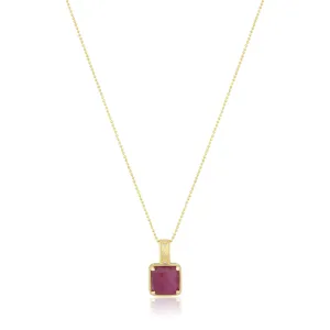square gemstone necklace