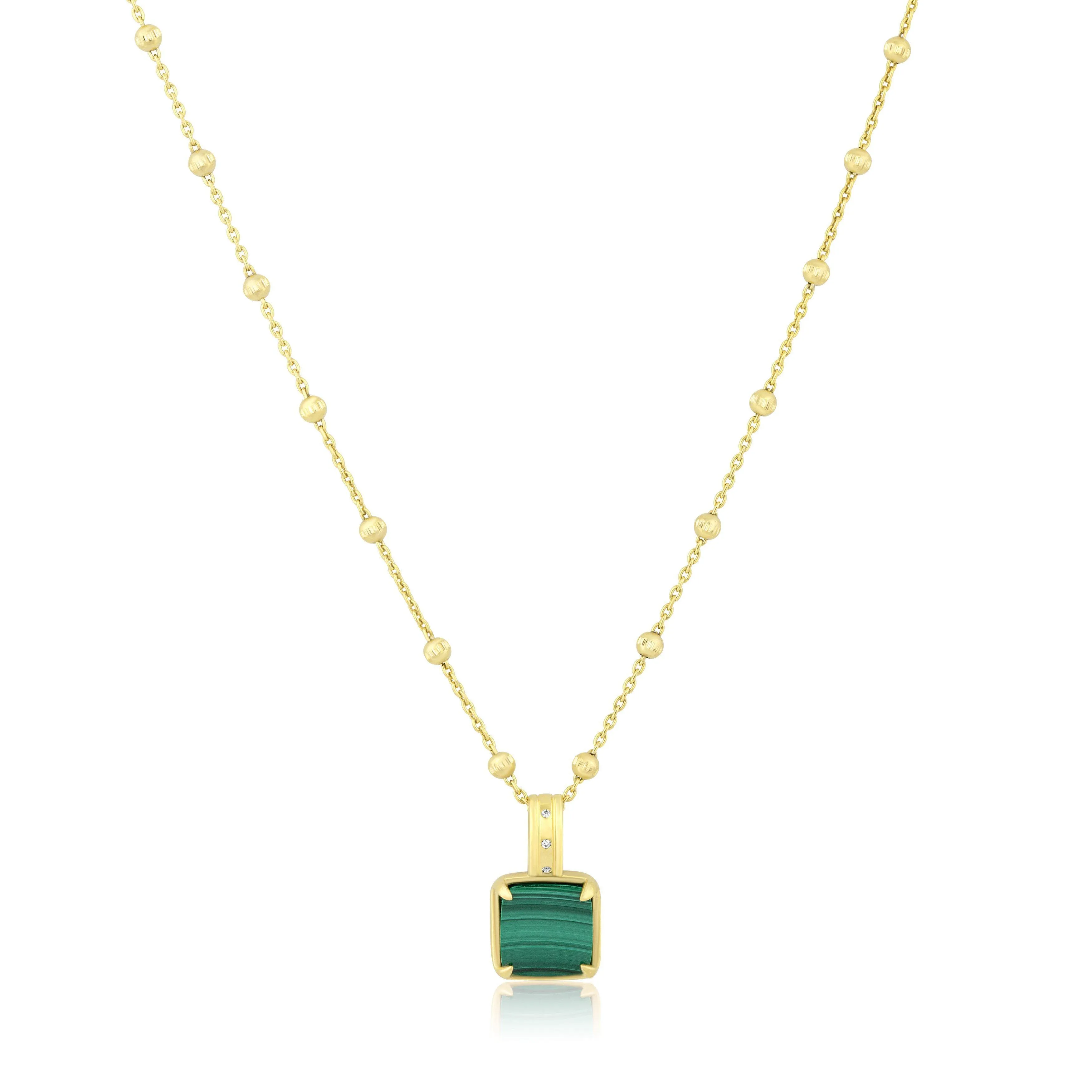 square gemstone necklace