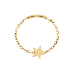 Star Chain Ring 14K