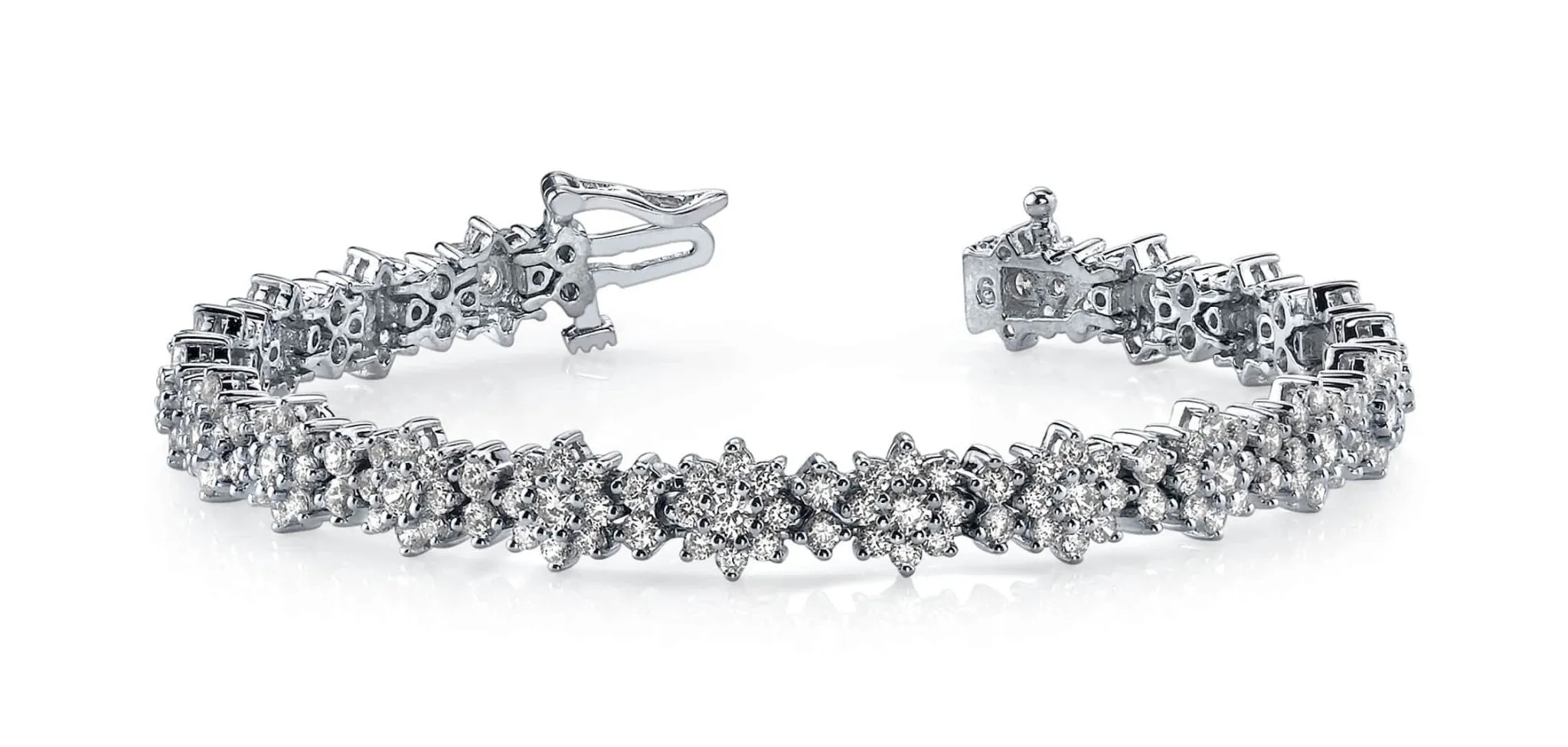 Starburst Red Carpet Diamond Bracelet with 5.10 ct.(finished) 1.5mm, 1.75mm, 2.25mm
