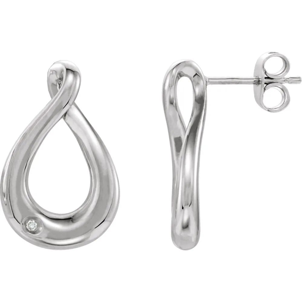 Sterling Silver Diamond Earrings
