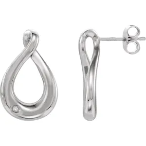 Sterling Silver Diamond Earrings