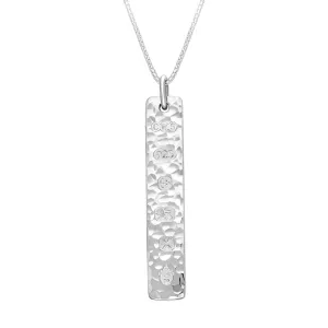 Sterling Silver Queen's Jubilee Hallmark Hammered Ingot Pendant Necklace D