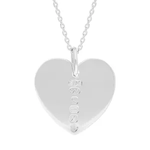 Sterling Silver Queen's Jubilee Hallmark Polished Heart Large Pendant Necklace D