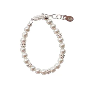 Sterling Silver Simulated Pearl Bracelet for Baby and Kids