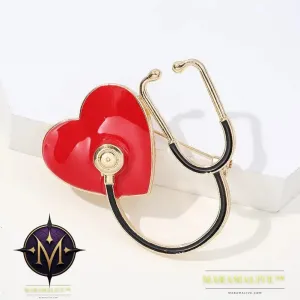 Stethoscope Brooches Gold Pin Romantic Jewelry Party Lapel Pins Metal