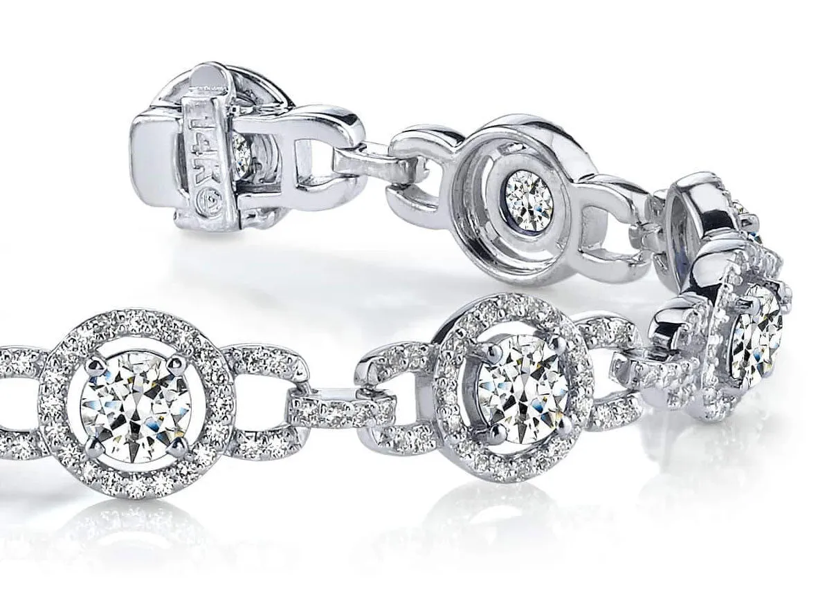 Stylish Circles Lab-Grown Diamond Bracelet with 7.24 ct.(finished) 1.1mm, 5mm