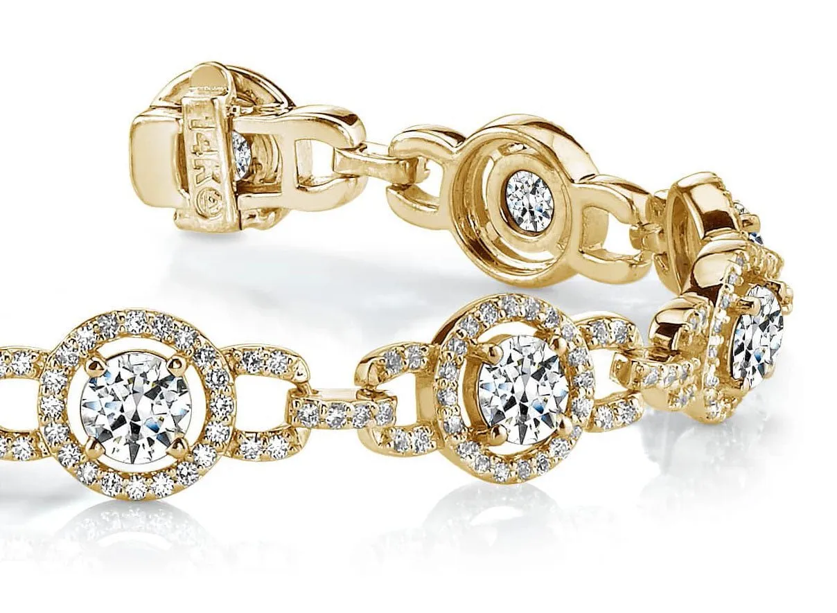 Stylish Circles Lab-Grown Diamond Bracelet with 7.24 ct.(finished) 1.1mm, 5mm