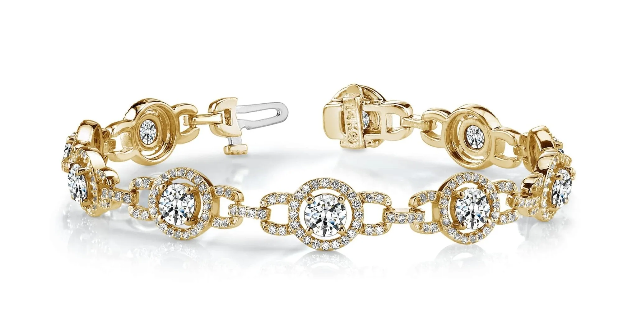 Stylish Circles Lab-Grown Diamond Bracelet with 7.24 ct.(finished) 1.1mm, 5mm
