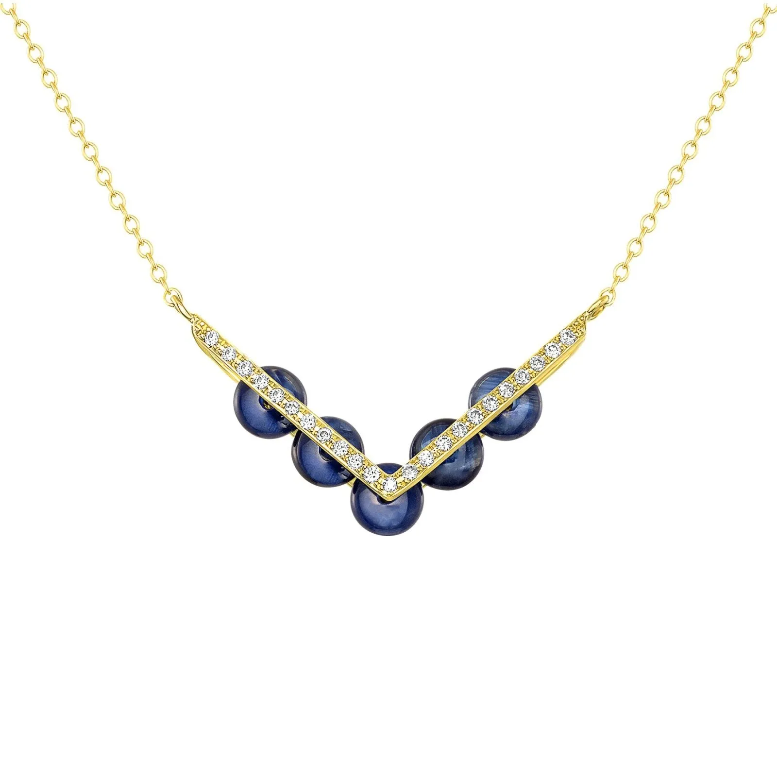 Symbolic Sapphire and Diamond Necklace