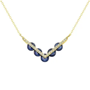Symbolic Sapphire and Diamond Necklace
