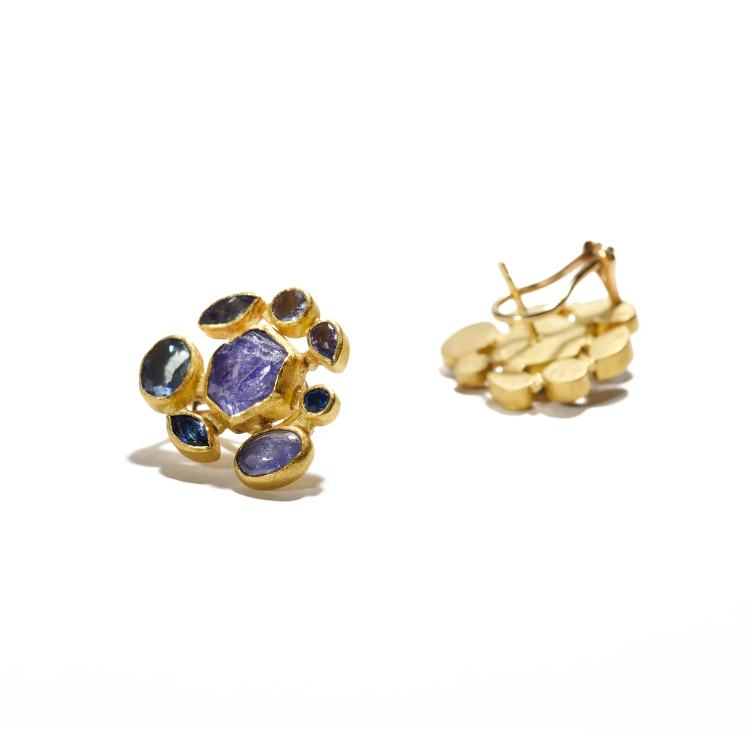 Tanzanite and Sapphire Earrings