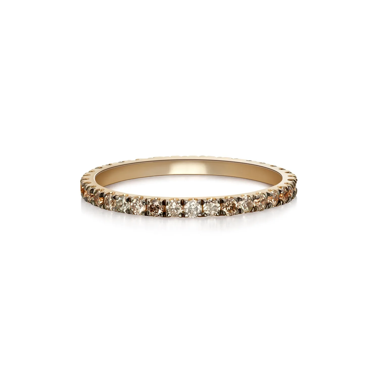 Terra Incognita Eternity Ring - Champagne, Cognac & Gray Diamonds
