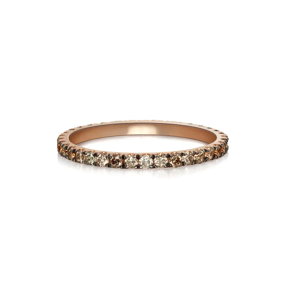 Terra Incognita Eternity Ring - Champagne, Cognac & Gray Diamonds