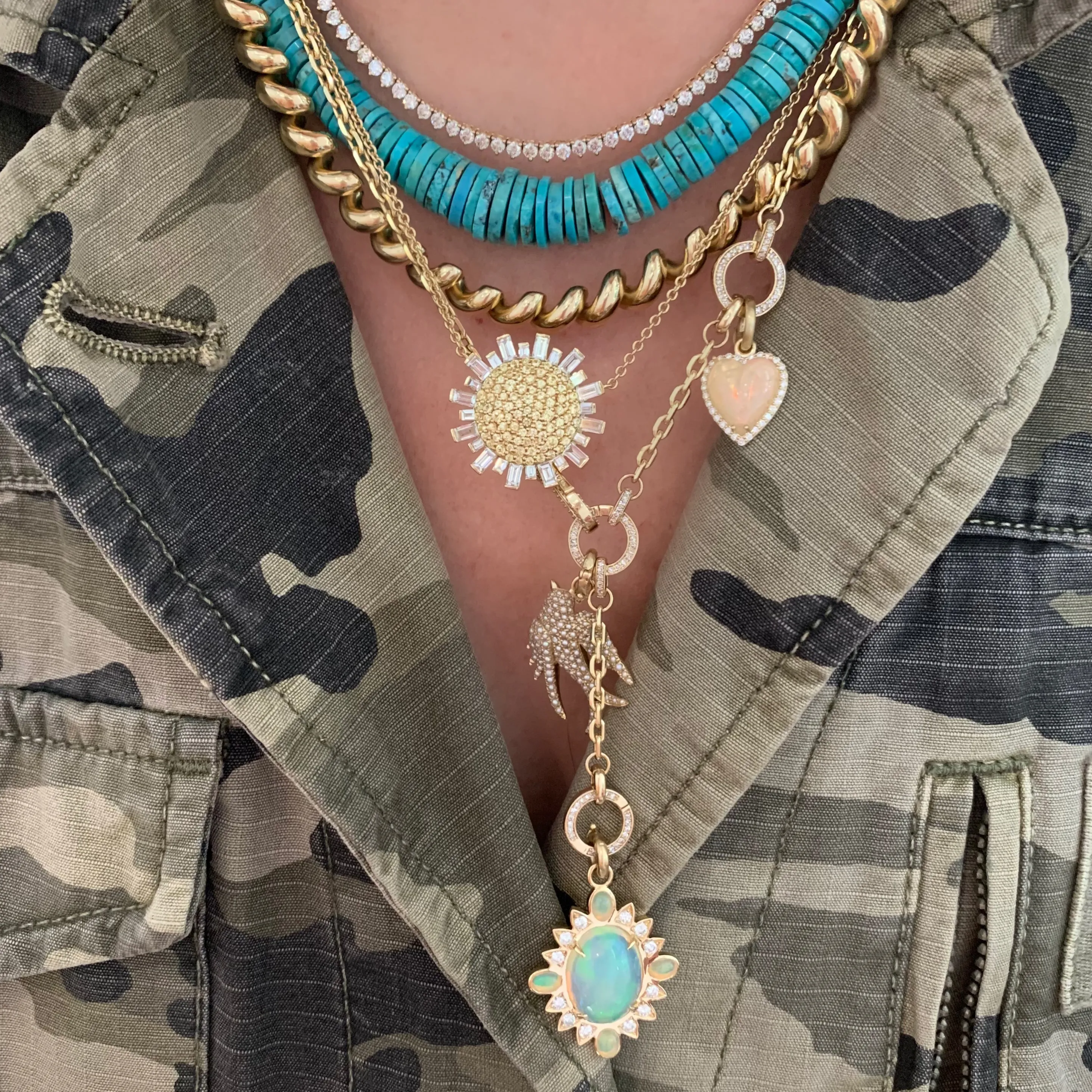 The Diamond & Sapphire Sunshine Necklace