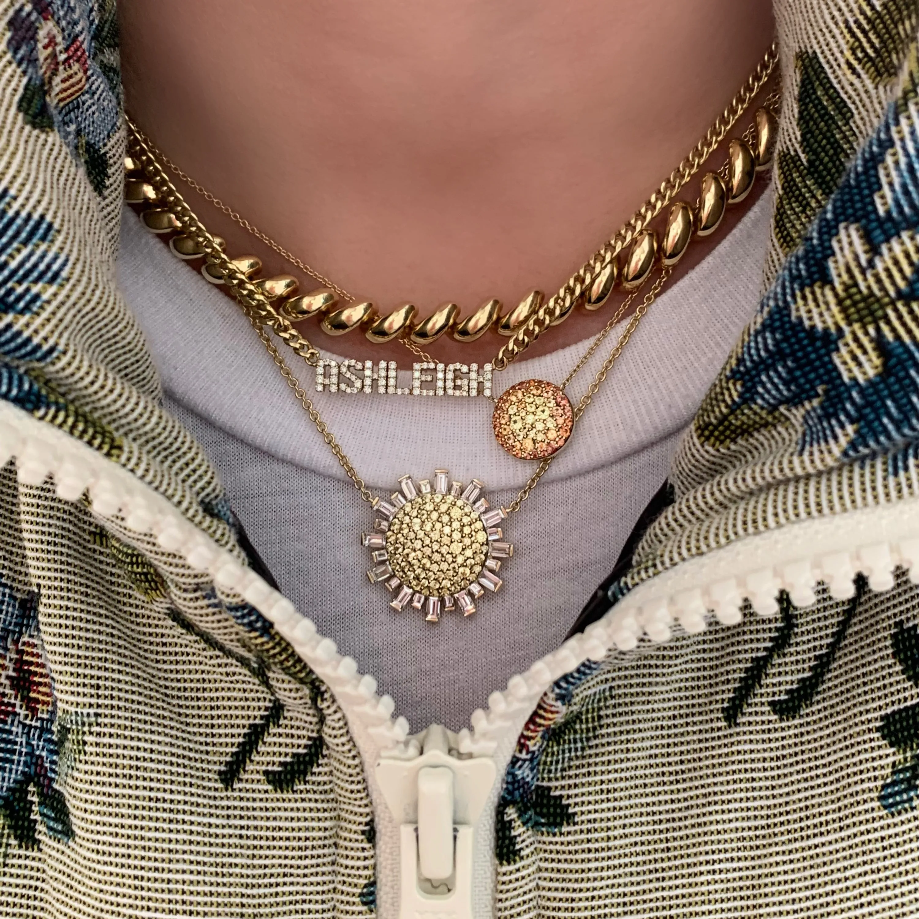 The Diamond & Sapphire Sunshine Necklace