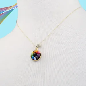 The Light from Within: rainbow gem mosaic necklace
