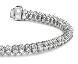 Three Row Diamond Scoop Link Bracelet Lab-Grown Diamond with 4.21 ct.(finished) 1.25mm, 2.25mm