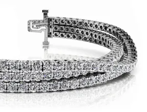 Three Rows Flexible Lab-Grown Diamond Bracelet with 8.49 ct.(finished) 2.2mm