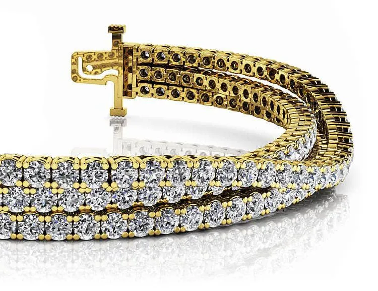 Three Rows Flexible Lab-Grown Diamond Bracelet with 8.49 ct.(finished) 2.2mm
