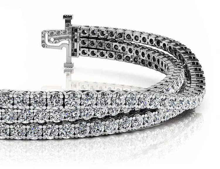 Three Rows Flexible Lab-Grown Diamond Bracelet with 8.49 ct.(finished) 2.2mm