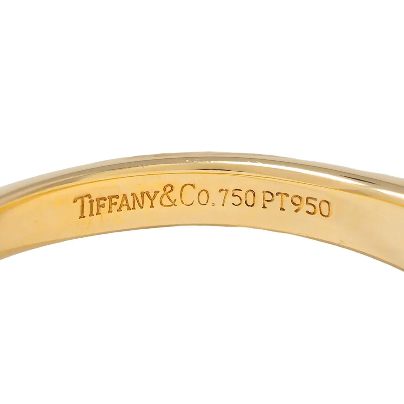 Tiffany & Co. 1990's 0.41 CTW Diamond Platinum 18 Karat Yellow Gold Vintage Solitaire Engagement Ring