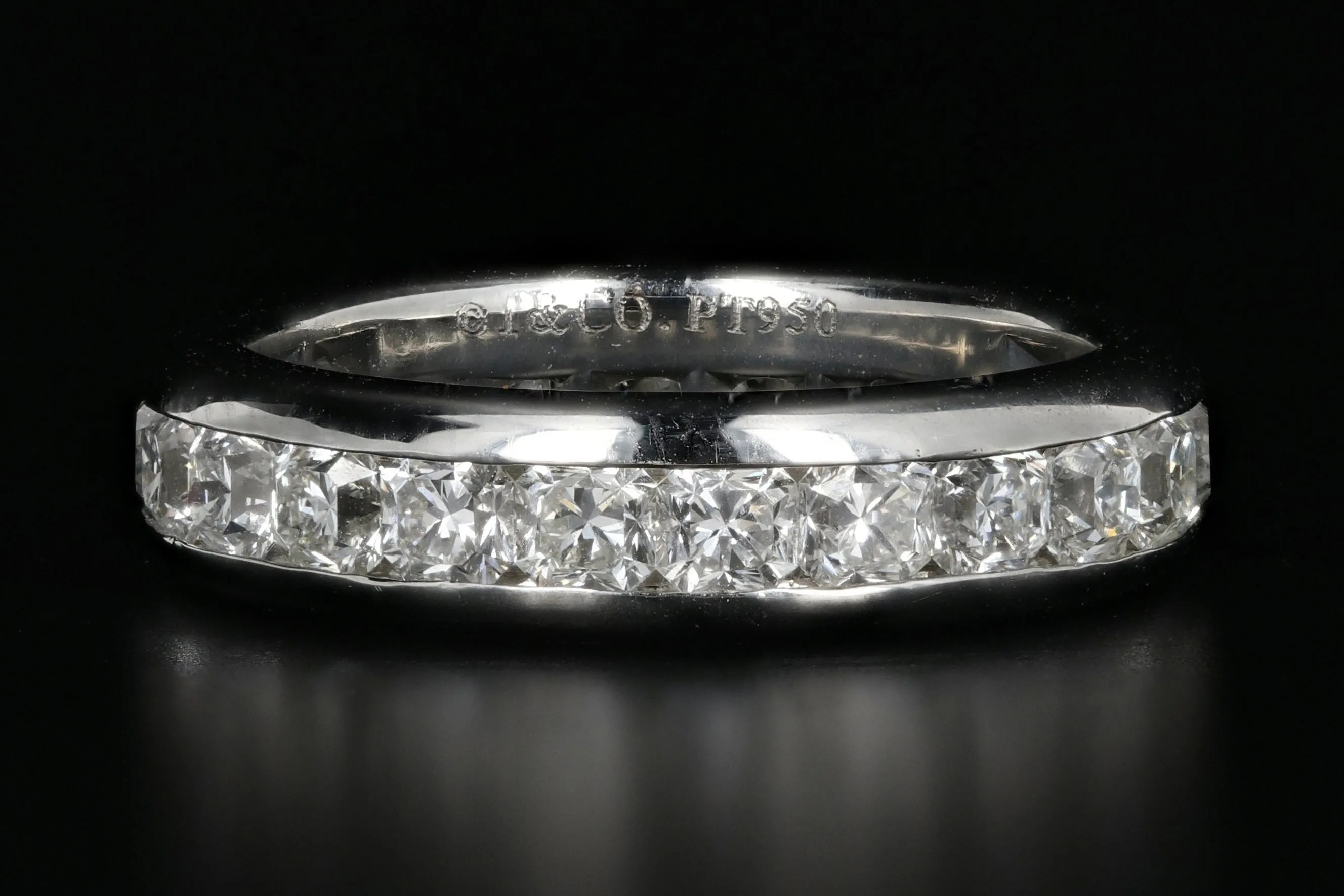 Tiffany & Co Lucida Platinum Diamond Eternity Band Ring 3 CTW Size 6