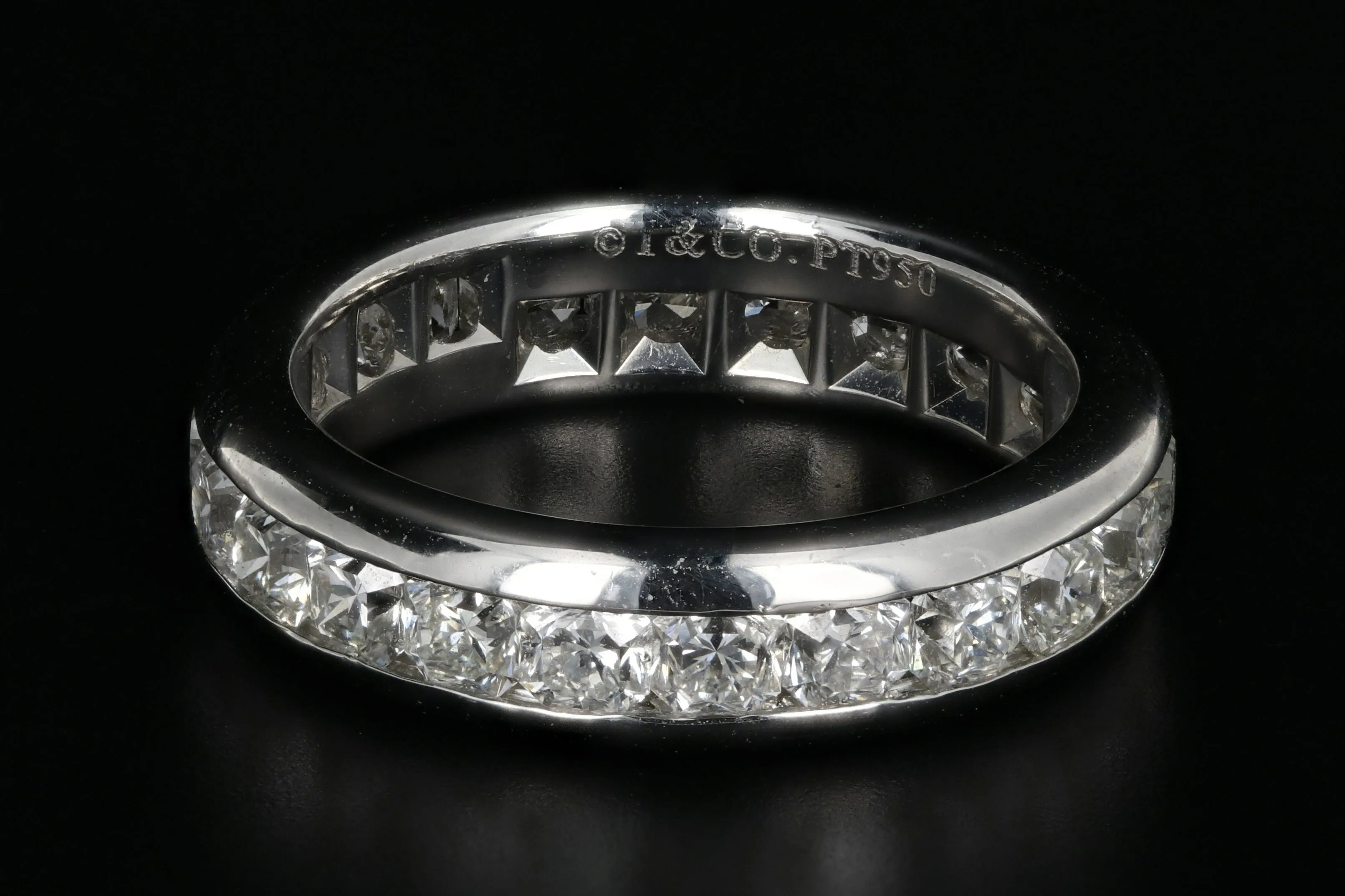Tiffany & Co Lucida Platinum Diamond Eternity Band Ring 3 CTW Size 6