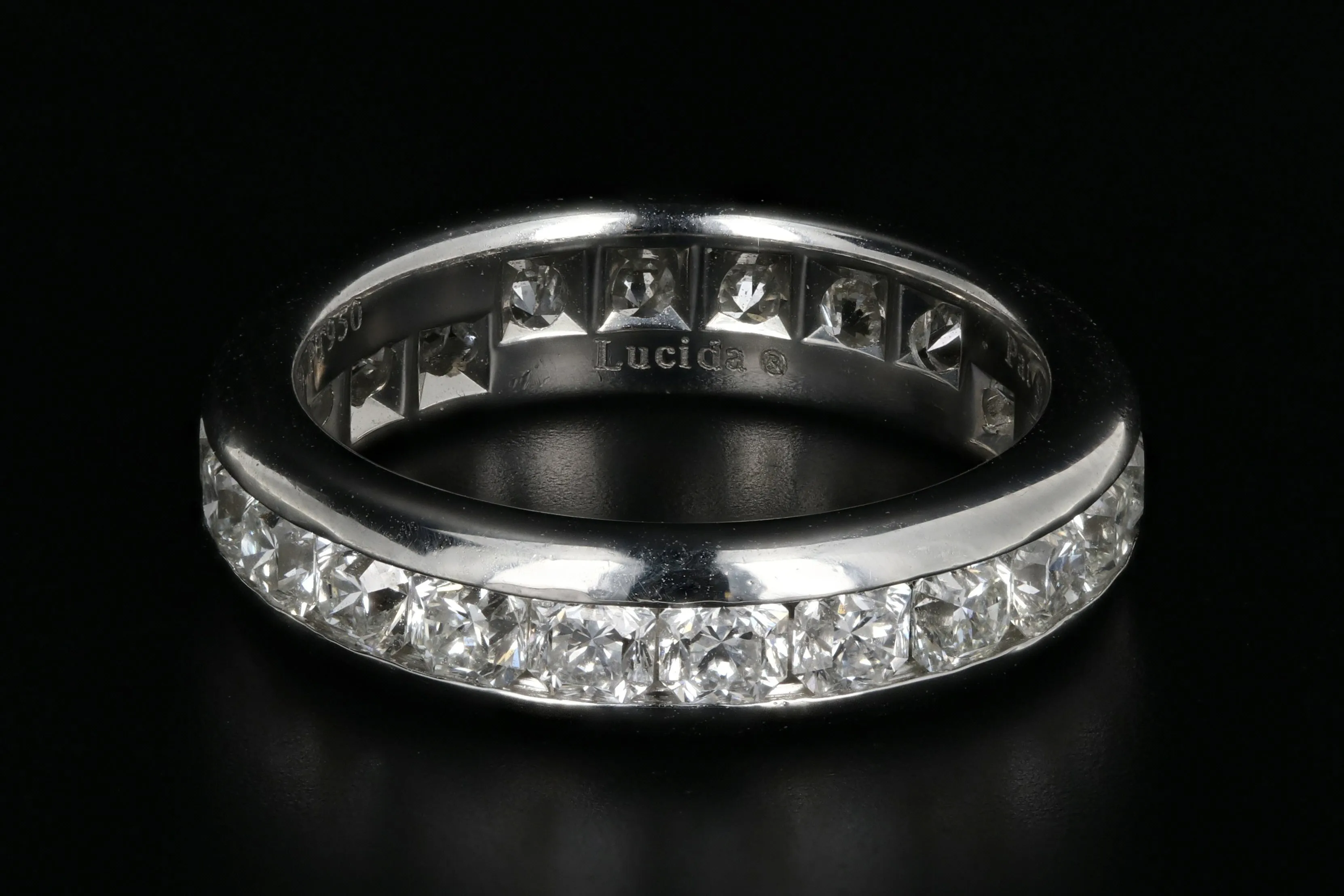 Tiffany & Co Lucida Platinum Diamond Eternity Band Ring 3 CTW Size 6