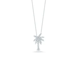 Tiny Treasures 18K White Gold Palm Tree Diamond Small Necklace