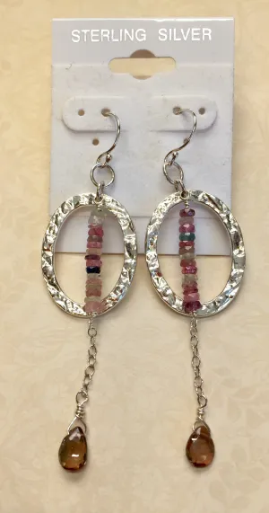Tourmaline-Sapphire earrings